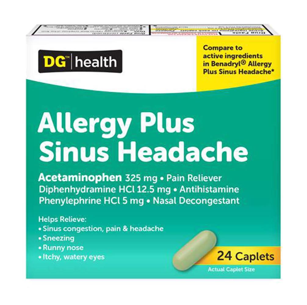 Dg Health Complete Allergy/Sinus Headache Relief Caplets 24 Ct