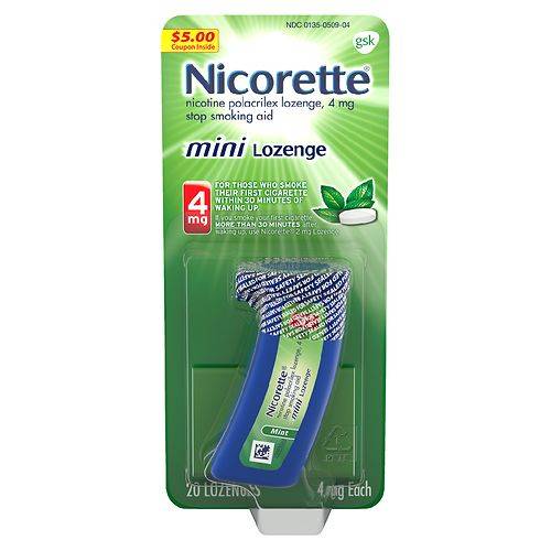 Nicorette Mini Nicotine Lozenges To Stop Smoking Mint - 20.0 ea