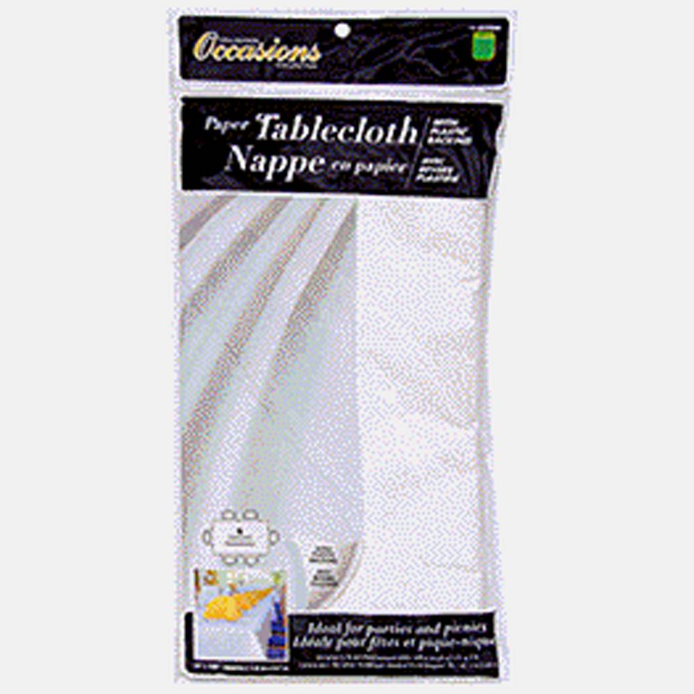 Plastic Disposable Tablecloth - White