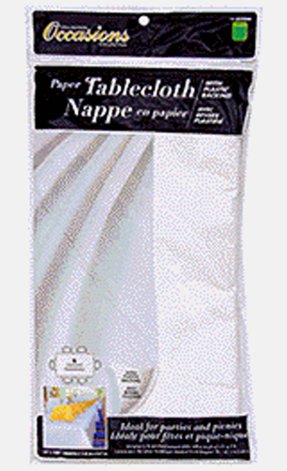 Occasions Plastic Disposable Tablecloth, 54" x 108", White (18 ct)