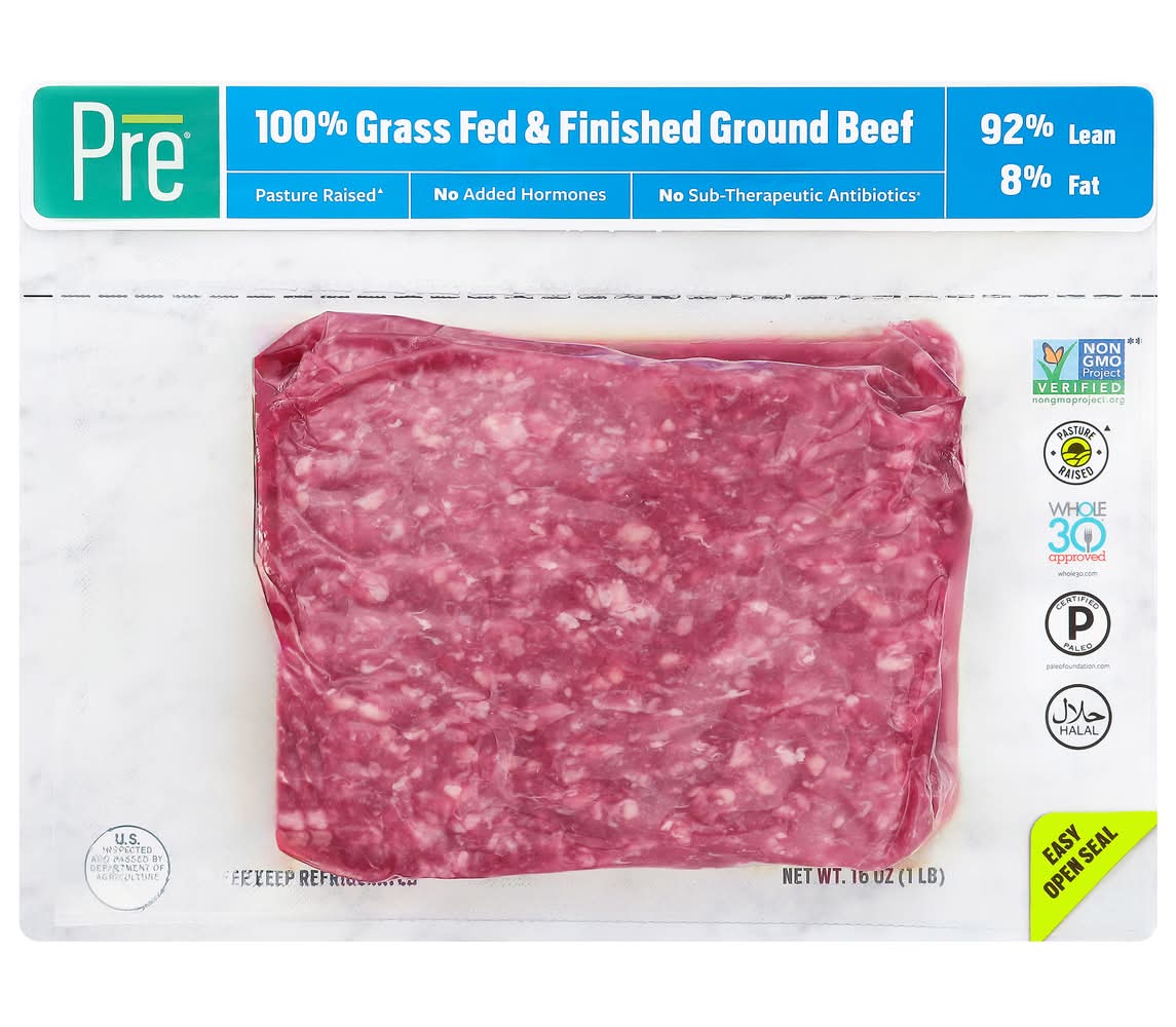 Pre 100% Grass Fed & Finished Ground Ground Beef (16 oz)
