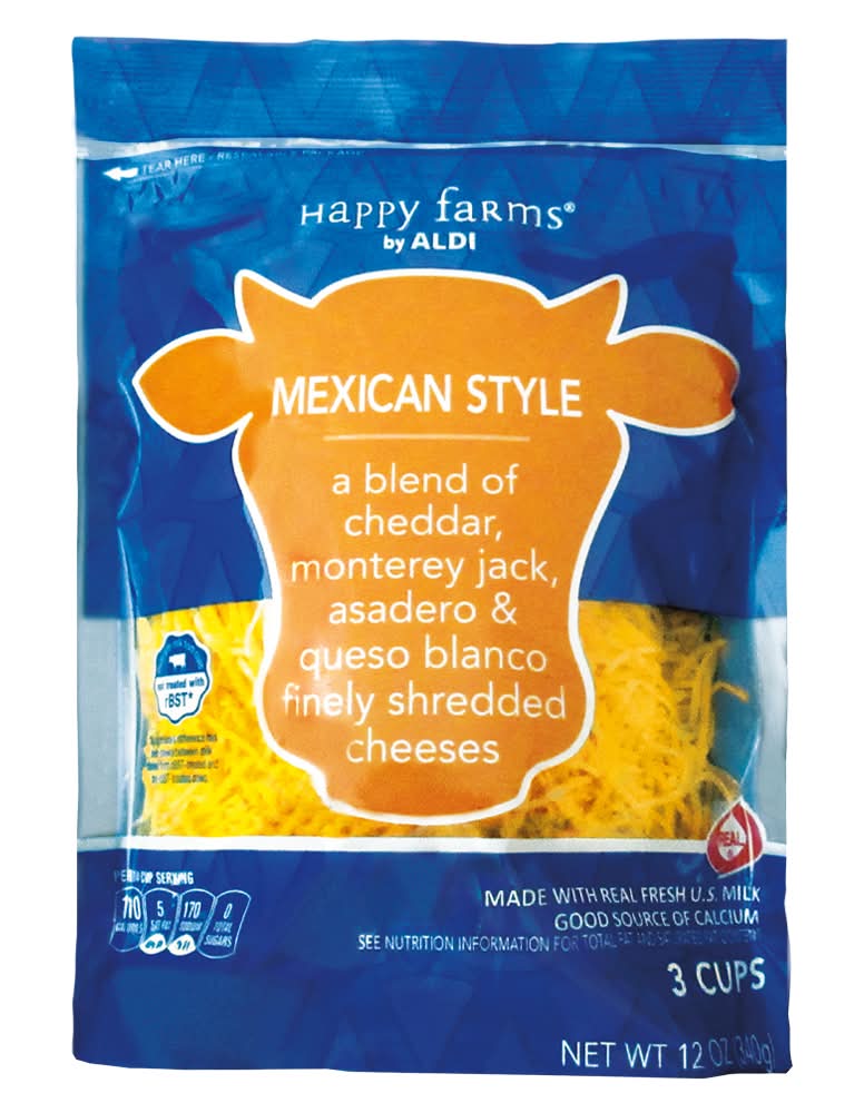 Happy Farms Shredded Cheese, Mexican Style (12 oz)