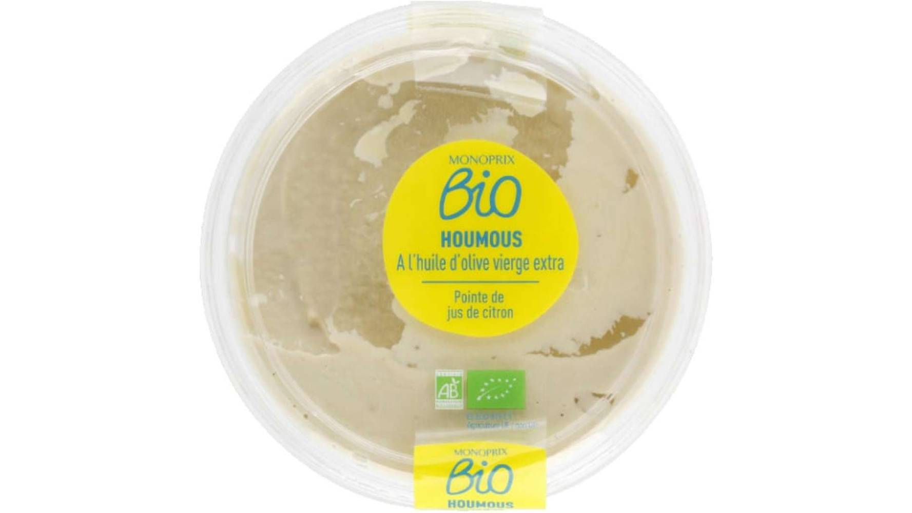 Monoprix Bio - Houmous à l'huile d'olive vierge extra (citron)