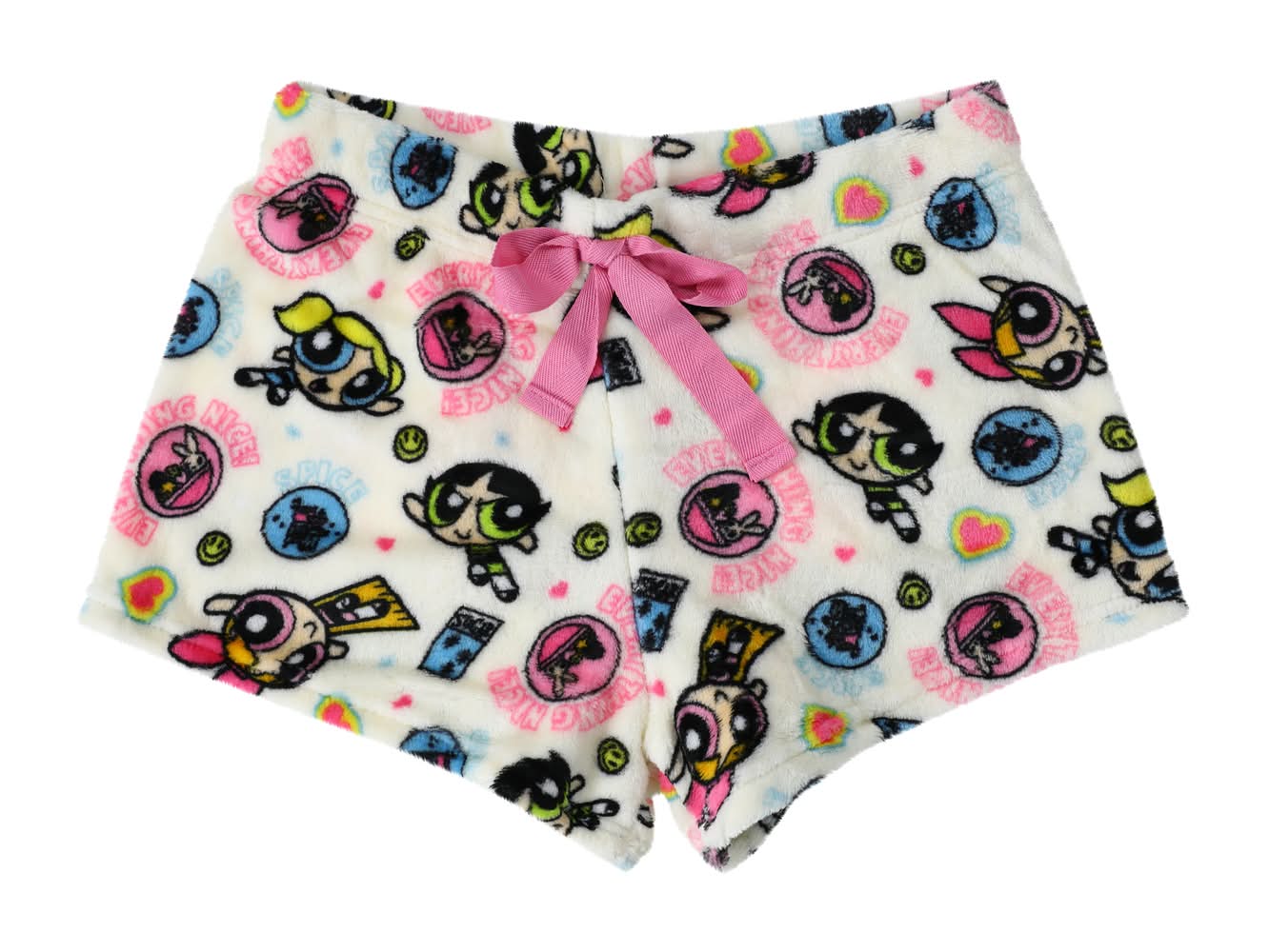 Juniors Printed Plush Short Large The Powerpuff Girls