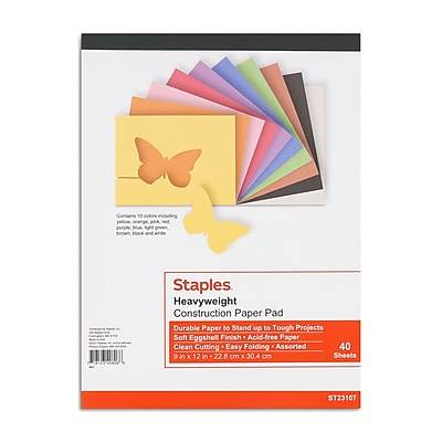Staples Heavyweight Construction Paper Pad (9 x 12 inch/assorted)