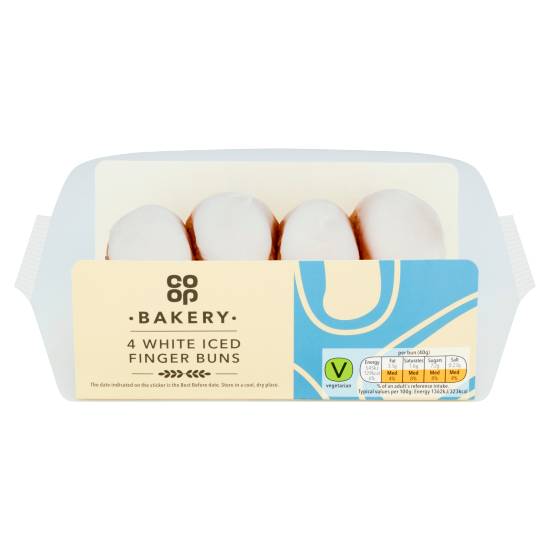 Co-op White Iced Finger Buns (160g)