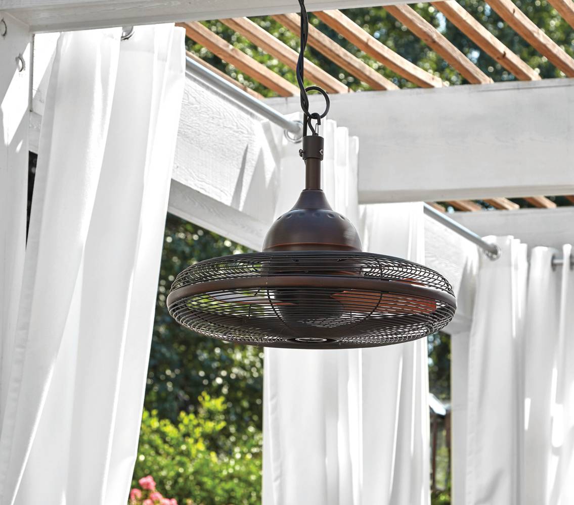 Harbor Breeze Valdosta 20-in Oil Rubbed Bronze with Cinnamon Blades Indoor/Outdoor Cage Ceiling Fan (3-Blade) | L1120H