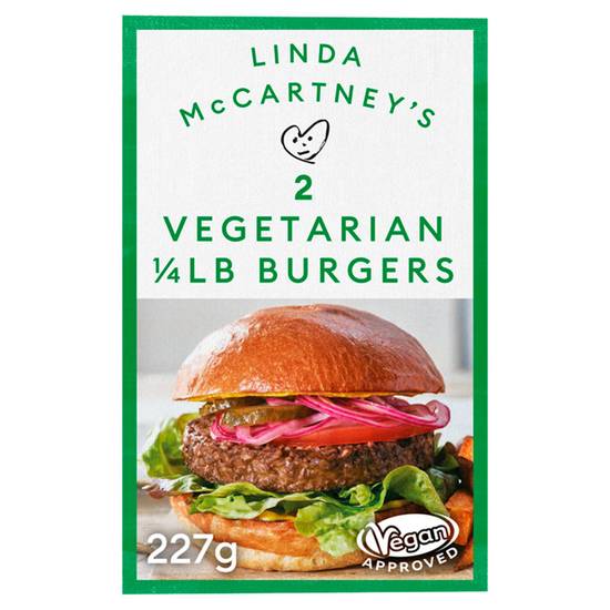 Linda McCartney's 2 Vegetarian 1/4 lb Burgers 227g