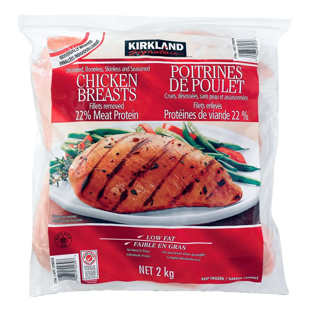 Kirkland Signature - Poitrines De Poulet Désossées Et Sans Peau, 6×2 Kg / Kirkland Signature Boneless Skinless Chicken Breasts, 6×2 Kg
