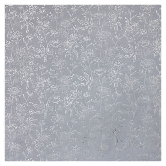 Gray Floral Paper By Recollections, 12" X 12"