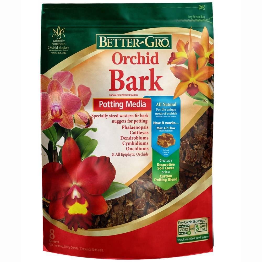 Better-Gro Orchid bark 8-Quart Fruit, Flower and Vegetable Organic Potting Soil Mix | NURSERY