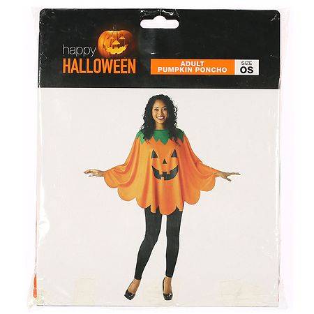 Festive Voice Happy Halloween Pumpkin Poncho