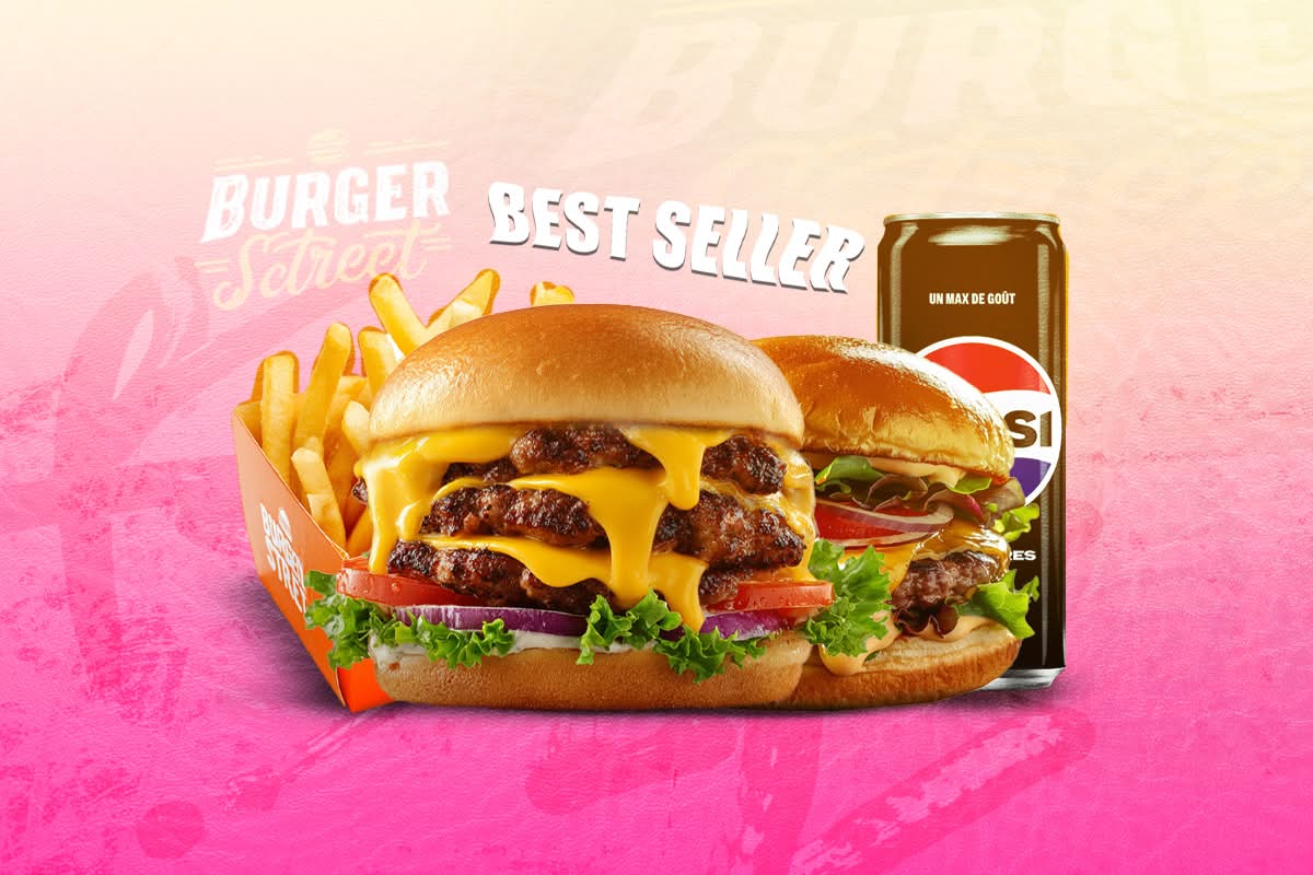💥 1 TRIPLE CHEESE + 1 CHEESE + FRITES + BOISSON