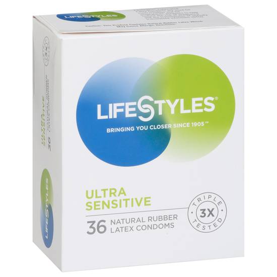 Lifestyles Ultra Sensitive Latex Condom (36 count)