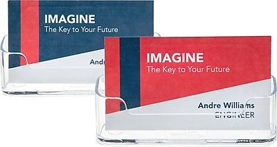 Deflect-O Horizontal Card Holder, 3 x 2, Horizontal, Table Top, Clear Plastic, 2/Pack (70501RT)