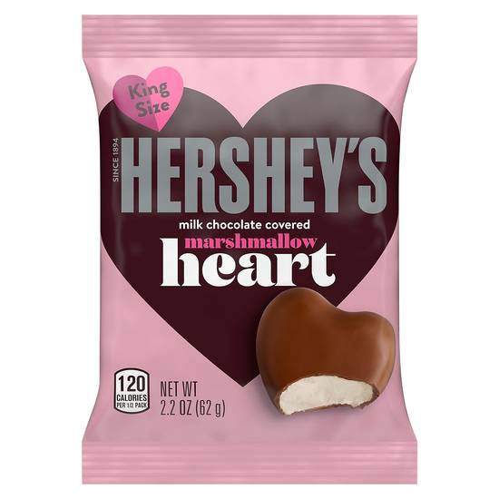 Hershey's King Size Milk Chocolate Covered Heart Marshmallow