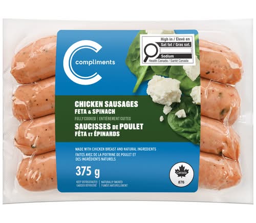 Compliments Chicken Sausage Feta & Spinach 375 G