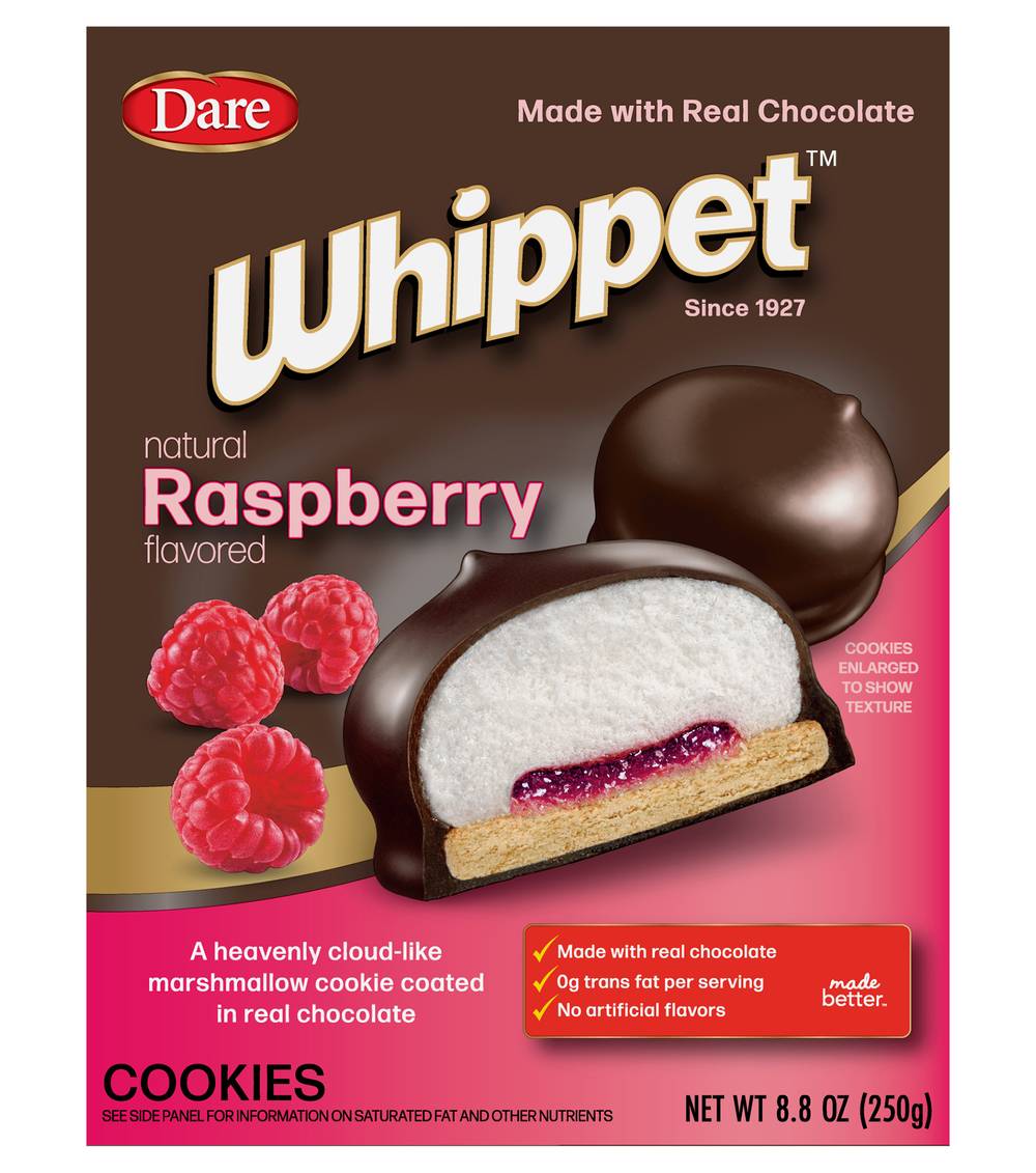 Dare Pure Chocolate Whippet Cookies, Raspberry (8.8 oz)