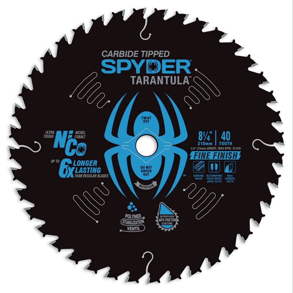 Spyder 8-1/4-in 40-Tooth Fine Finish Tungsten Carbide-tipped Steel Circular Saw Blade | 13044