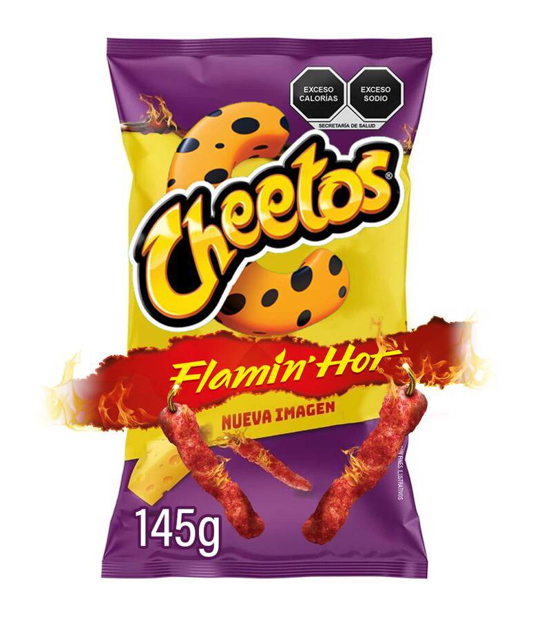 Cheetos · Flamin' hot botanas de maíz, queso-chile-limón (145 g)