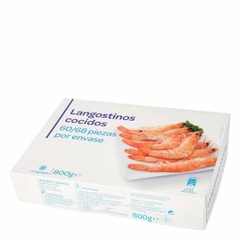 Langostino vannamei cocido 60/68 800 g.