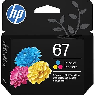 HP 67 Tri-Color Standard Yield Ink Cartridge, Prints Up to 100 Pages (3YM55AN#140)