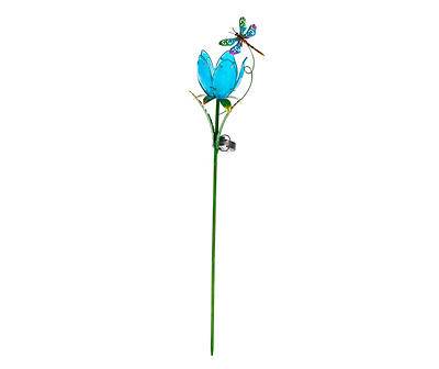Real Living Tulip & Dragonfly Led Solar Yard Stake (size 31.8")