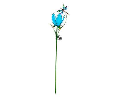 Real Living Tulip & Dragonfly Led Solar Yard Stake (31.8")