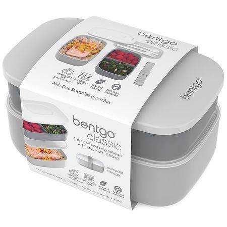 Bentgo All-In-One Stackable Lunch Box Container, Gray