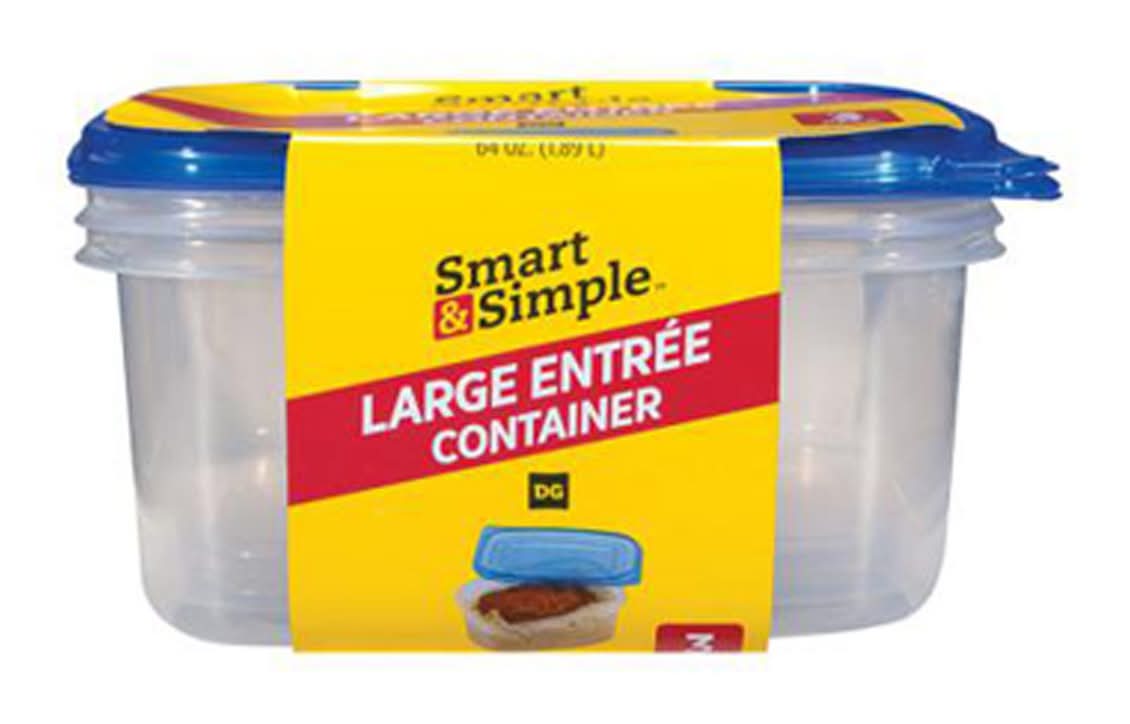 Smart & Simple Large Entree Containers - 3 Pack