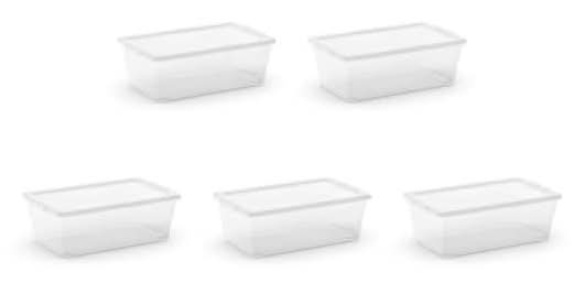 Simply Tidy Storage Cases With Snap-On Lids 6.1 Qt, Clear (5 ct)