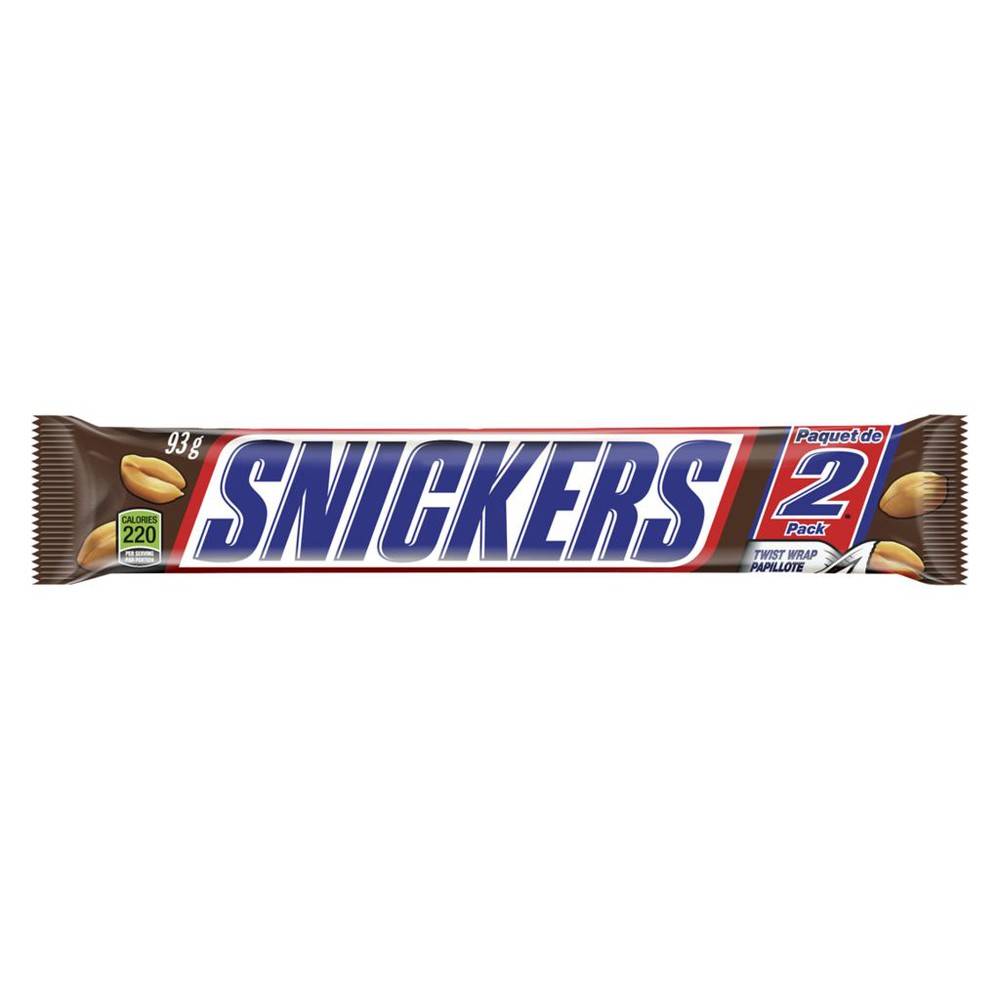 Snickers Milk Chocolate Bar (93 g, 2 ct)