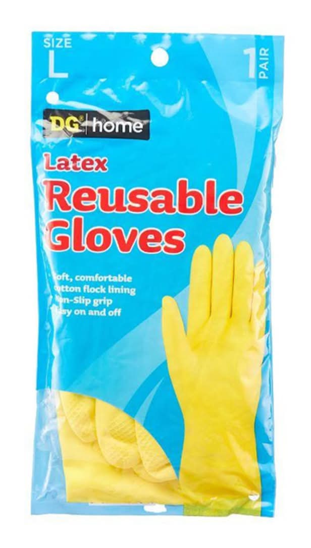Dg Home Latex Reusable Gloves 1 Pair
