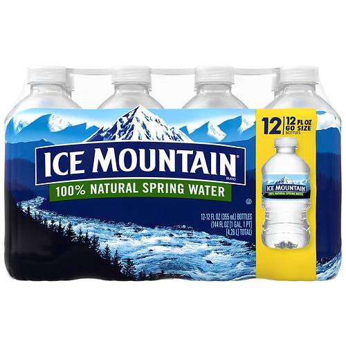 Order Ice Mountain 100% Natural Spring Water - 12.0 fl oz x 12 pack food online from Walgreens store, Danville on bringmethat.com
