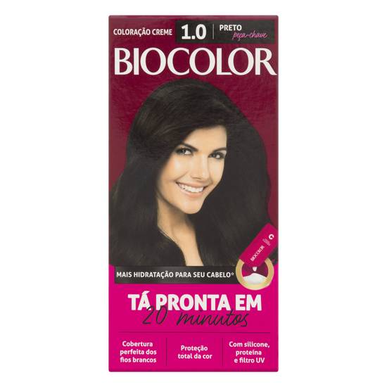 Biocolor coloração creme (1.0 preto fundamental)