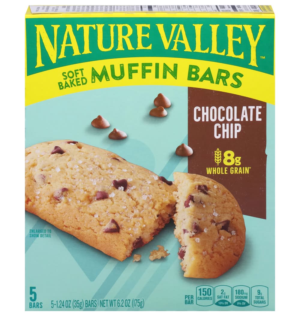 Nature Valley Soft-Baked Muffin Bars, Chocolate Chip (6.2 oz, 5 ct)