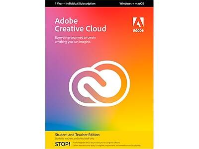 Adobe Creative Cloud All Apps Student & Teacher Edition for Windows and Mac, 1 User [Download]