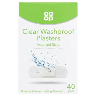 Co-op 40 Clear Washproof Plasters