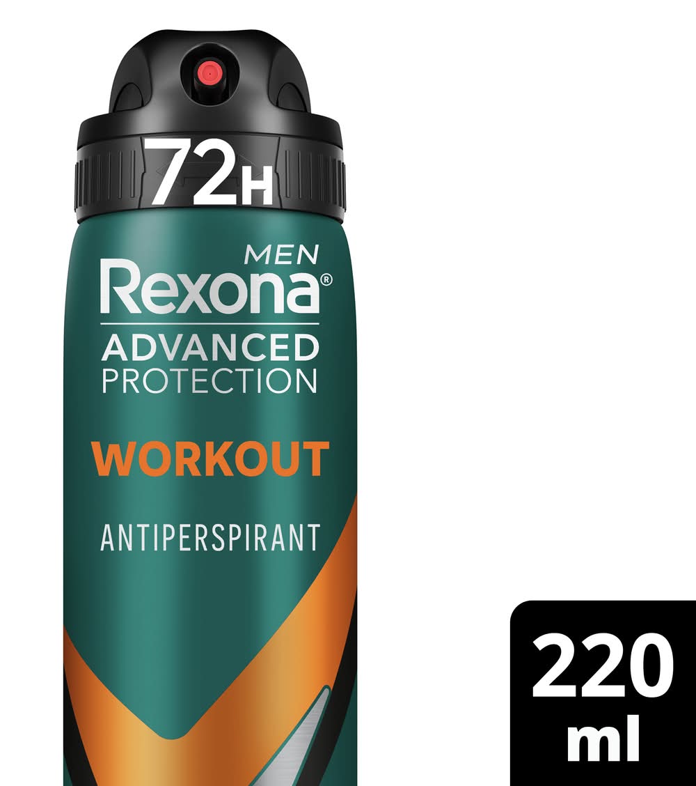 Rexona Advanced Protection 72-hour Antiperspirant Deodorant Spray, Workout, Men (220mL)
