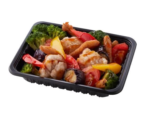 彩り野菜と若鶏の黒酢あんかけ（単品）