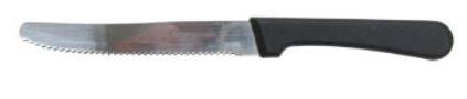 Black Steer Deluxe Steak Knife, 4-5/8" serrated blade, black handle - 2 dozen
