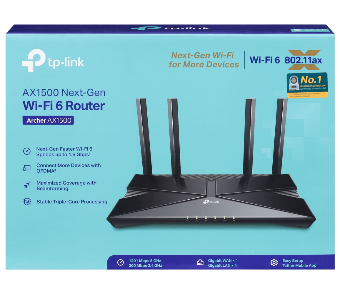TP-Link Next-Gen Archer Ax1500 Wi-Fi 6 Router