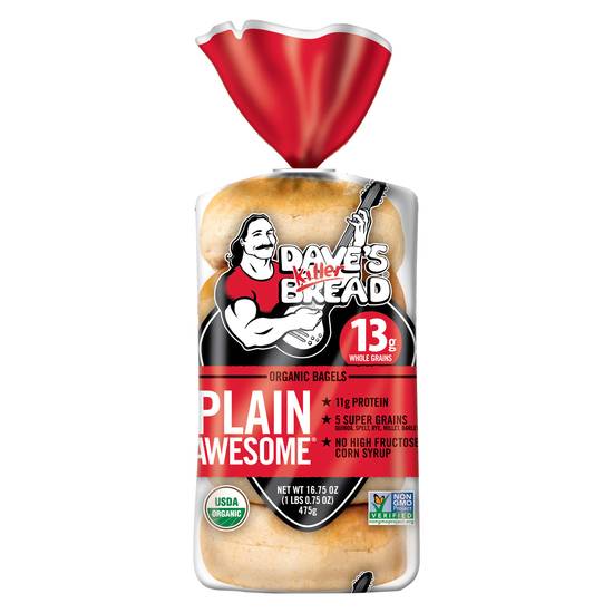 Dave's Killer Bread Plain Awesome Organic Bagels (6 ct)