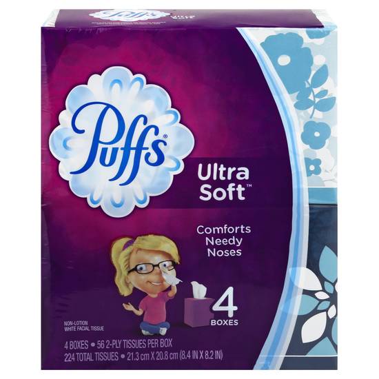Puffs Ultra Soft Non-Lotion 2-ply White Facial Tissue (4 ct)