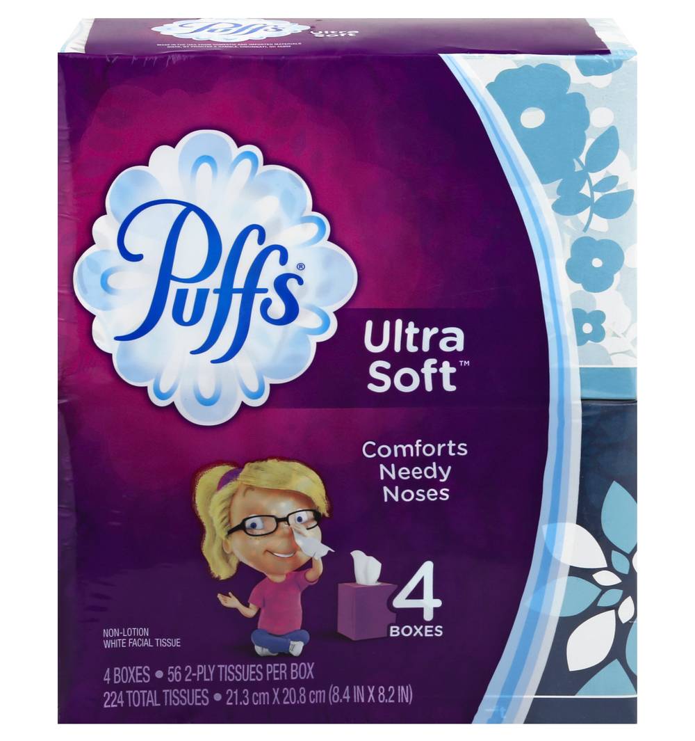 Puffs Ultra Soft Non-Lotion 2-ply White Facial Tissue