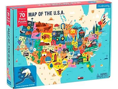 Mudpuppy Map Of The U.S.A. 70-Piece Geography Puzzle (9780735351936)