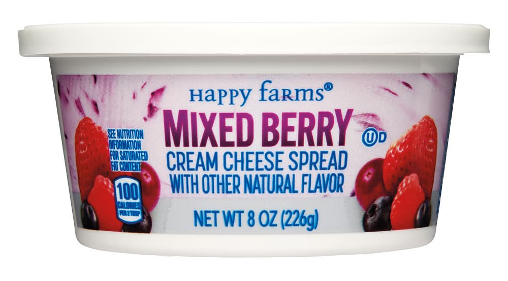Happy Farms Cream Cheese Spread, Mixed Berry (8 oz)