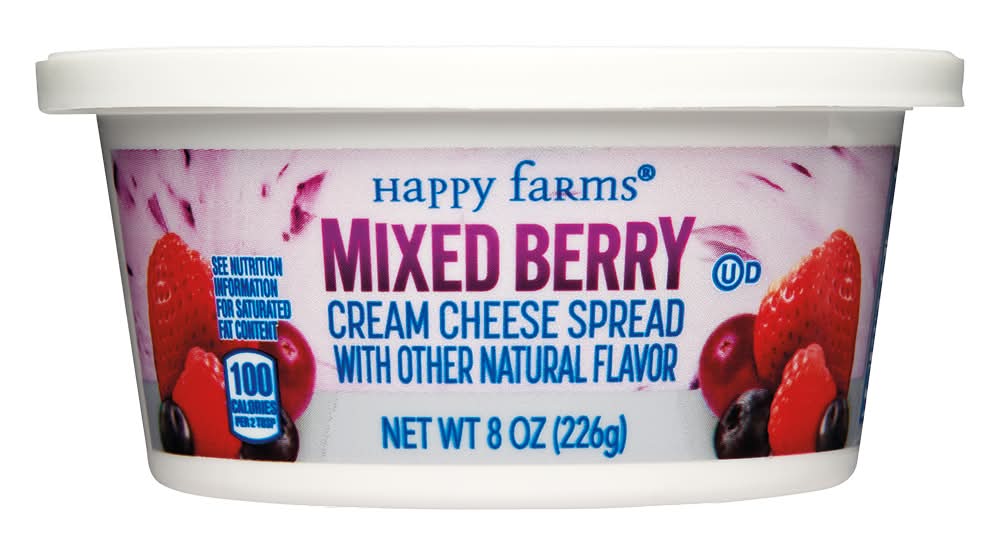 Happy Farms Cream Cheese Spread, Mixed Berry (8 oz)