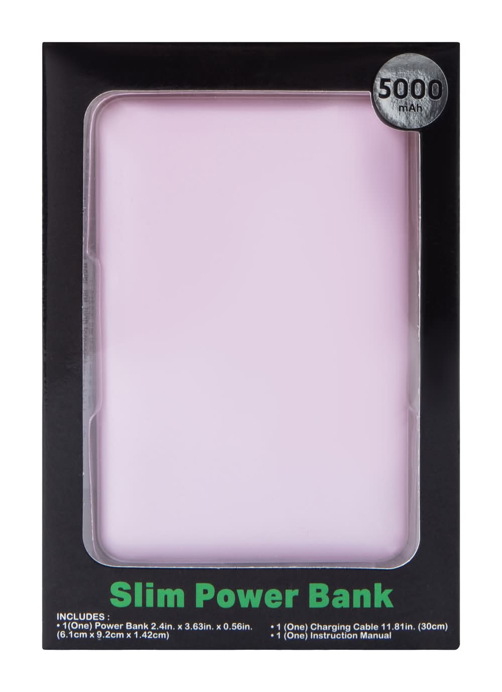 Slim Power Bank 5000mAh Pink