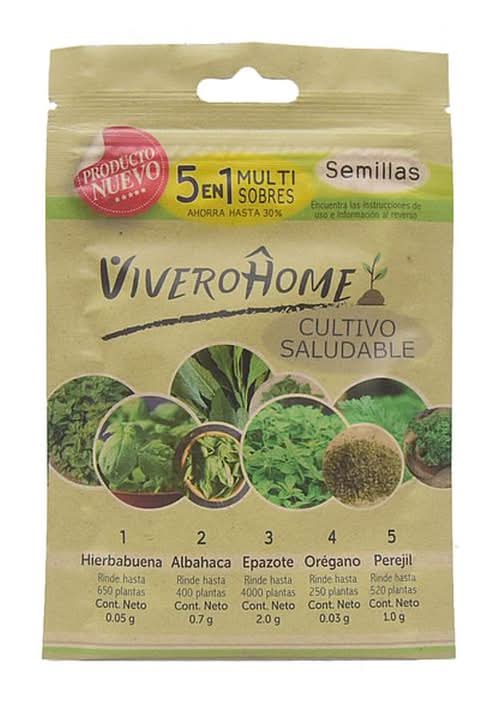 Multisobre Vivero Home Semillas Hierbas Aromatic 1 Pz
